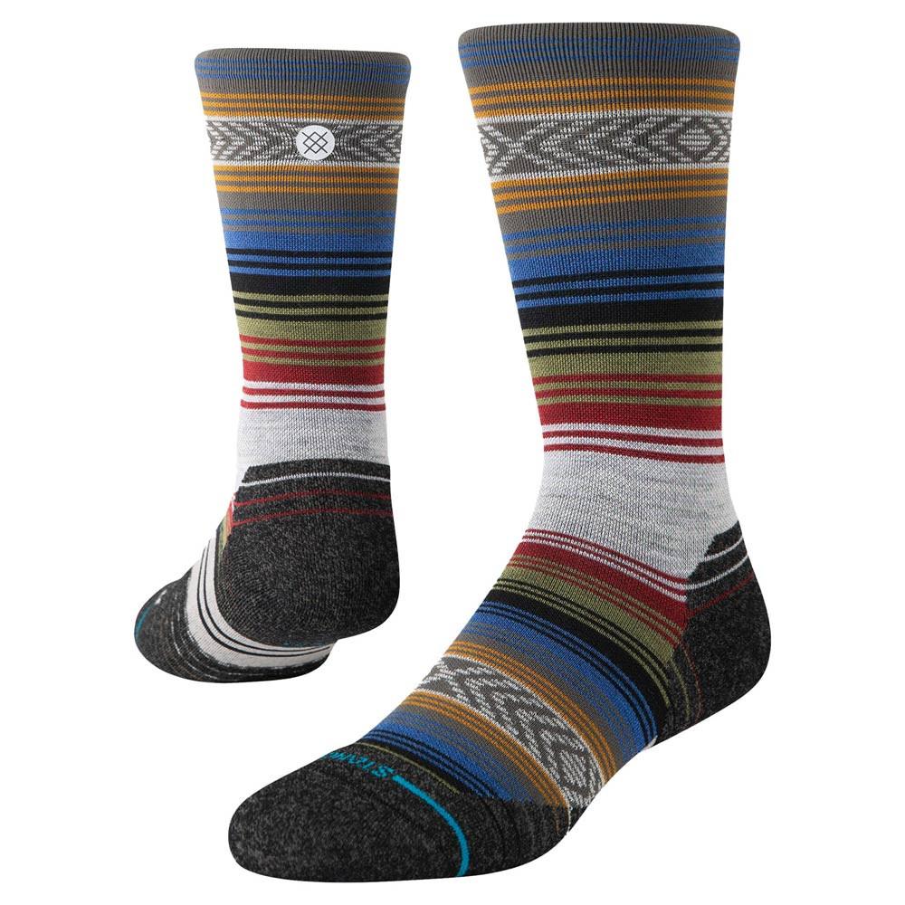Calzini Da Uomo Stance Crew Run Light - Tecnologia Feel360, Antiodore, Traspiranti, Grigio, Taglia Unica