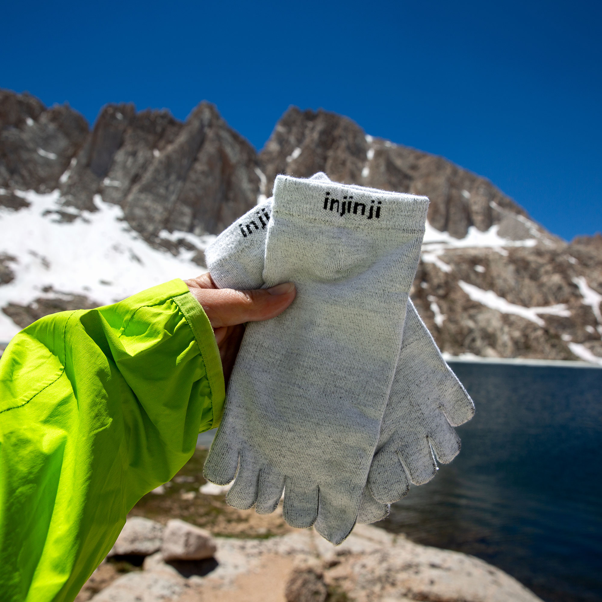 Injinji Liner + Hiker Crew vert | Chaussettes