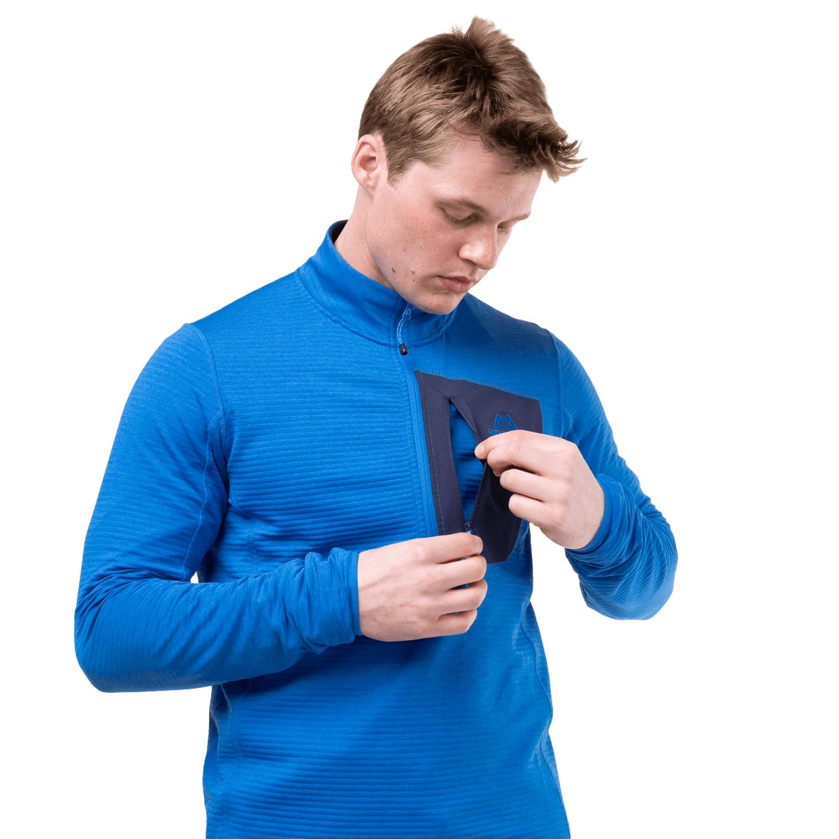 T-shirt Mountain Equipment Micro Zip - Polaire Majolica Blue - Taille S (NEUF)