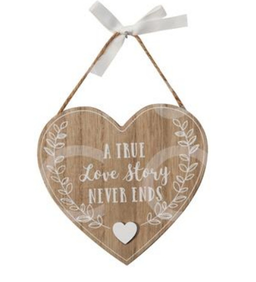 Love Story Heart Plaque - A True Love Story