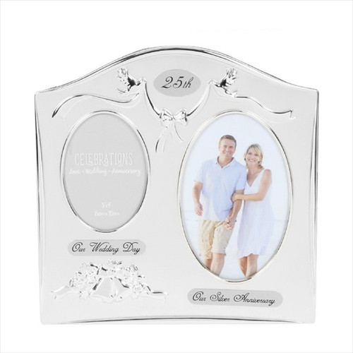 25th Silver Anniversary Silver Plated Wedding/Anniversary Photo Frame