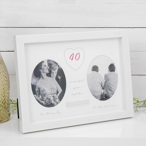 40th Ruby Anniversary Double Frame with Engraving Plate