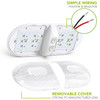  Leisure LED RV LED Ceiling Double Dome Interior Light Fixture Euro with ON/Off Switch Natural White 6000-6500K 48-2835SMD 