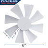 Leisure Coachworks RV Camper Roof Bathroom Vent Fan 6 Replacement Blade For Ventline