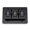 Leisure LED Modern Triple SPST On-Off Switch with Bezel, 12-Volt, for RV, Trailer, Camper, with Label Sticker Leisure LED Modern Triple SPST On-Off Switch with Bezel, 12-Volt, for RV, Trailer, Camper, with Label Sticker
