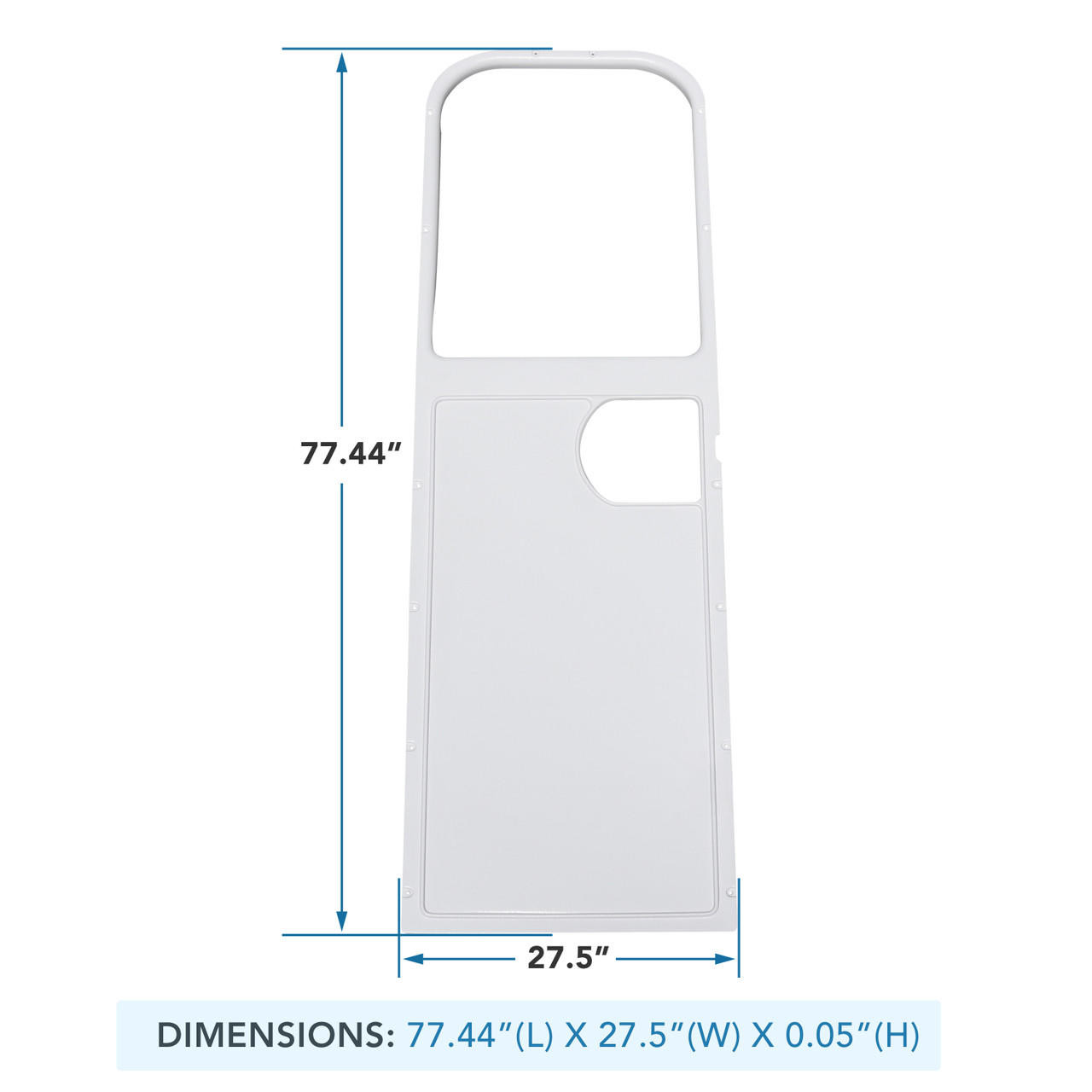 Leisure Coachworks Alfa / Atwood / Challenger Entry Door Inner Liner White 27" 