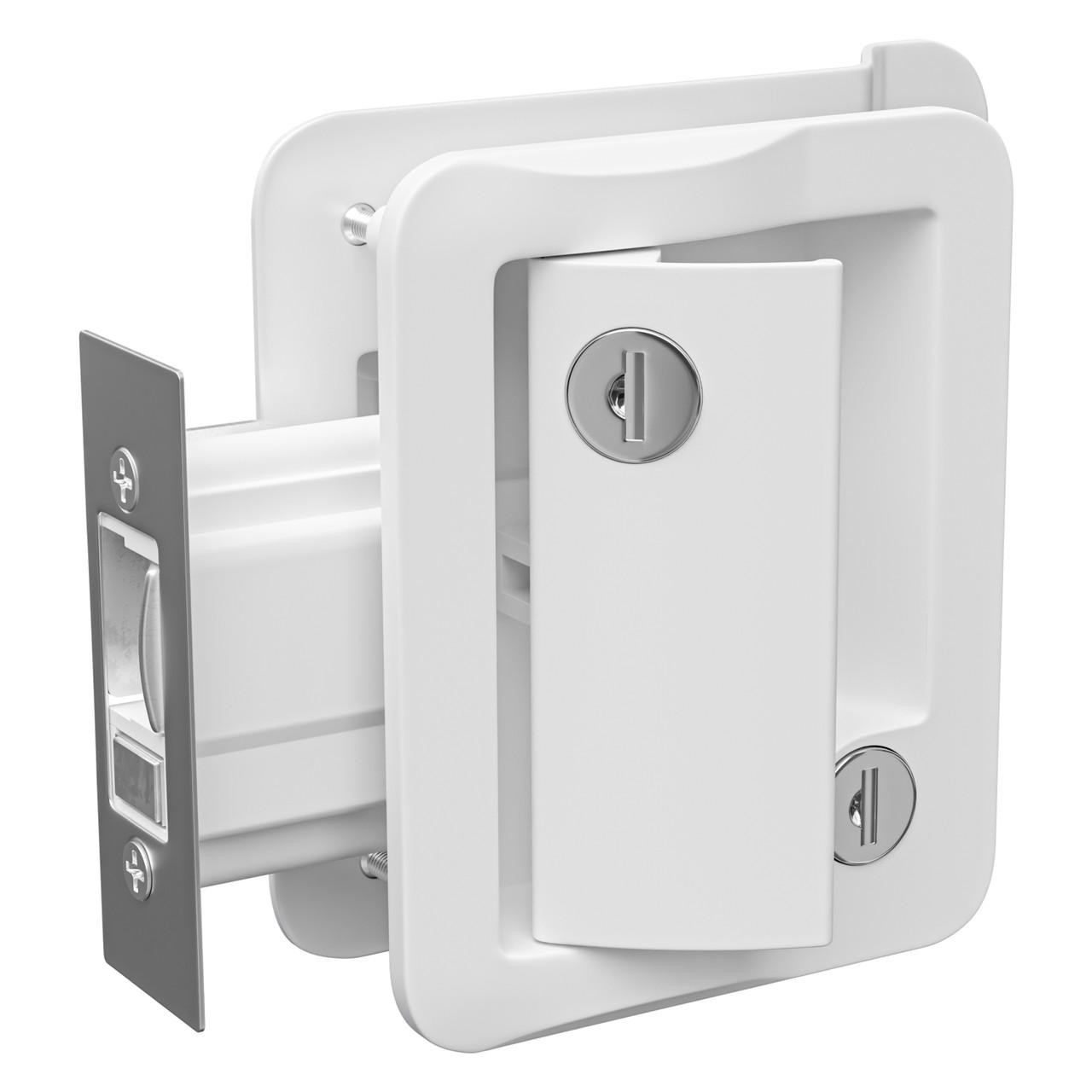  Leisure Locks RV Travel Trailer Entry Door Lock Paddle Deadbolt White 