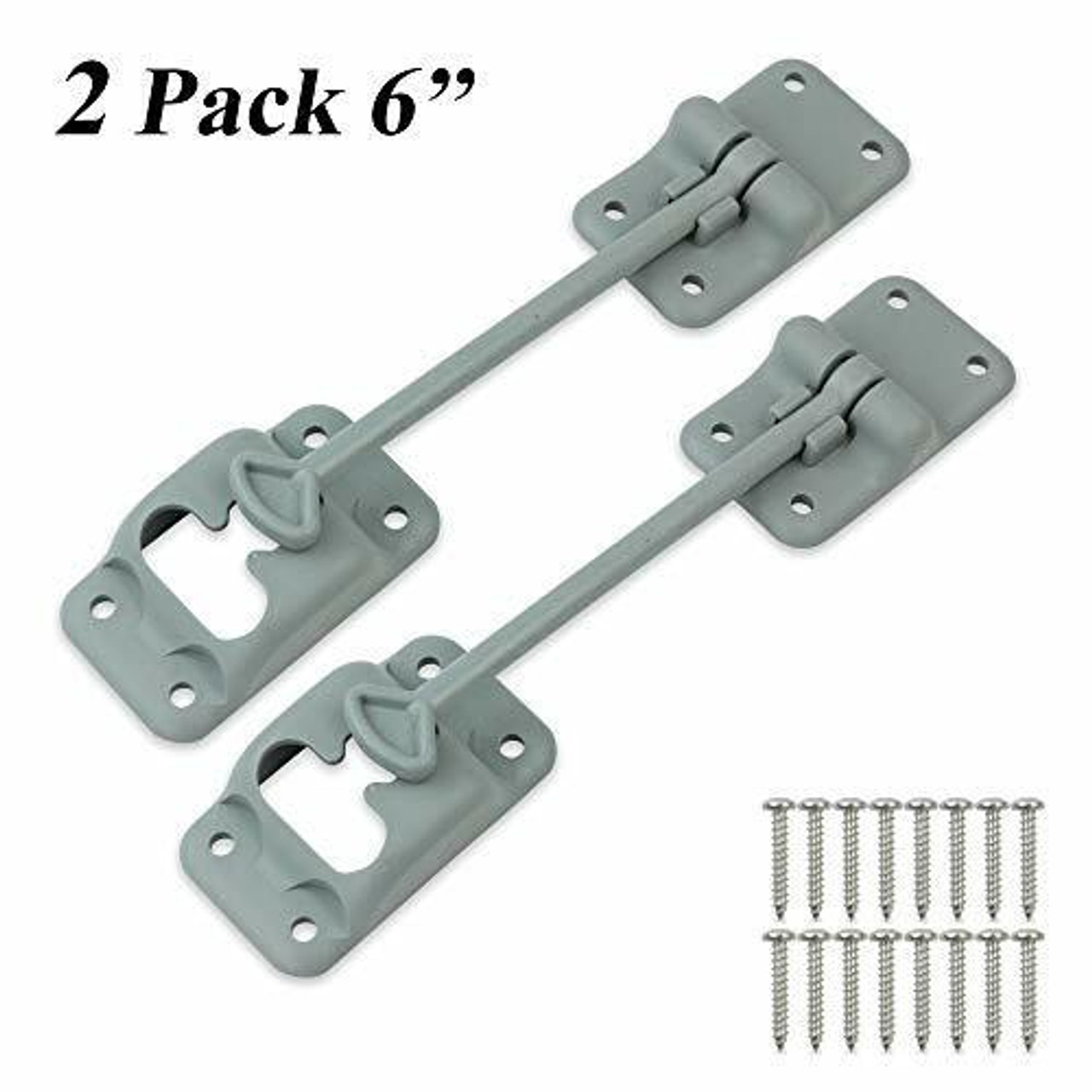 Leisure Coachworks 2-Pack Grey RV T-Style Door Holder Catch 6 for Latch Holder Camper Trailer Cargo Hatch Grey, 6 2-Pack