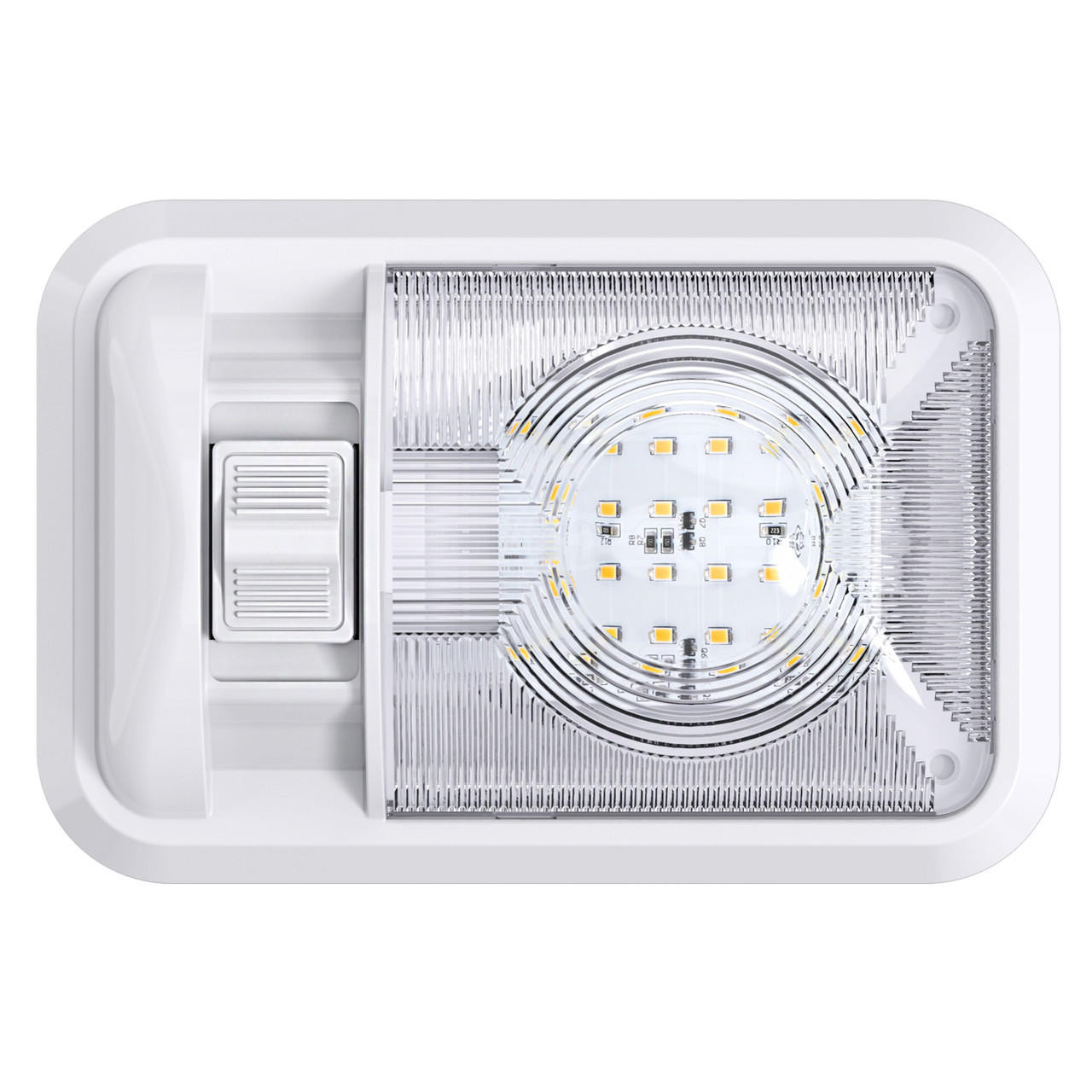  Leisure LED RV LED Ceiling Single Dome Interior Light Fixture with ON/Off Switch Natural White 4000-4500K 24-2835SMD 