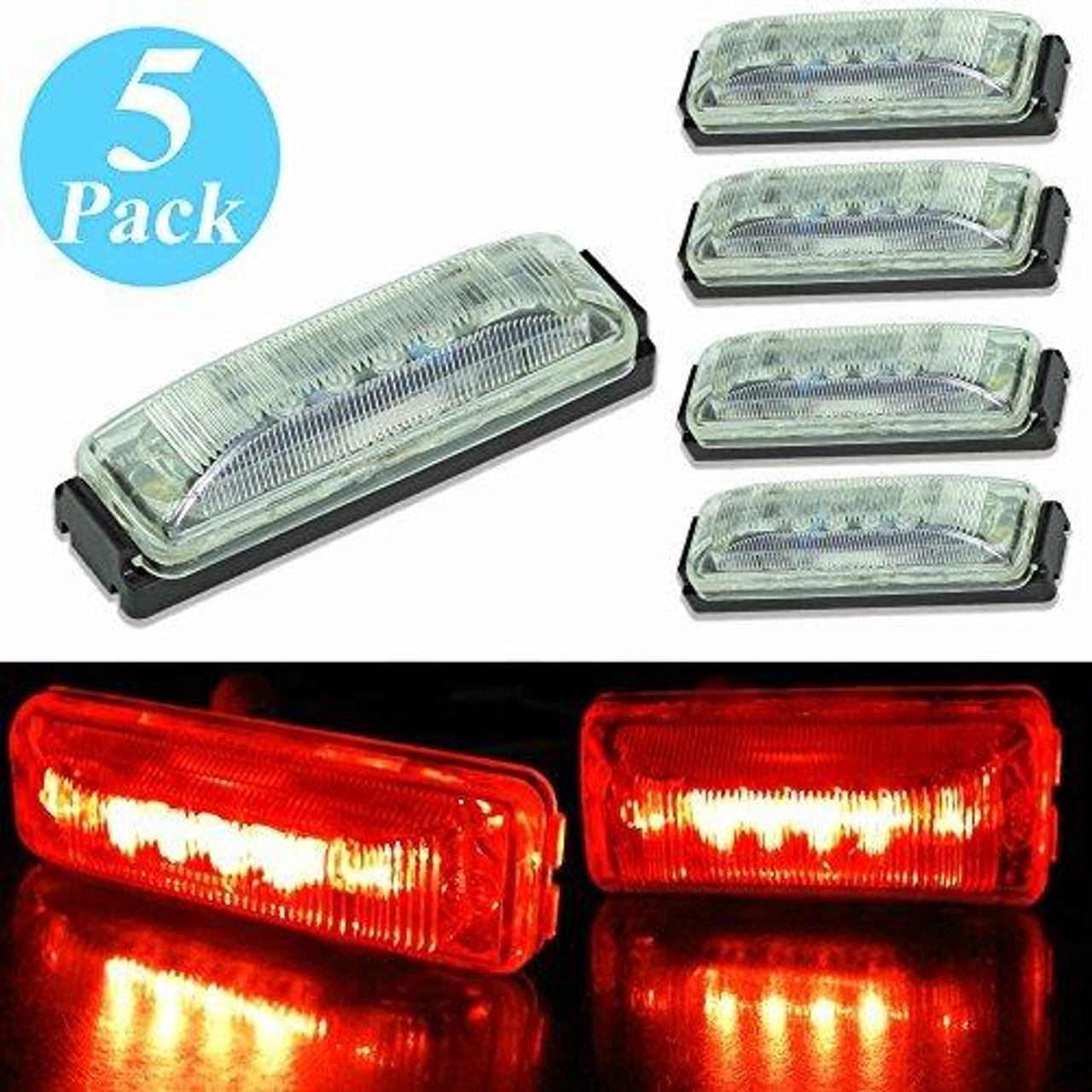 kaper II KAPER  Ultra Bright Diode LED Red Rear Side Marker Clearance Lights 4x1 With BLACK MOUNTING BASE 12V - OC-VIC2-UJGA