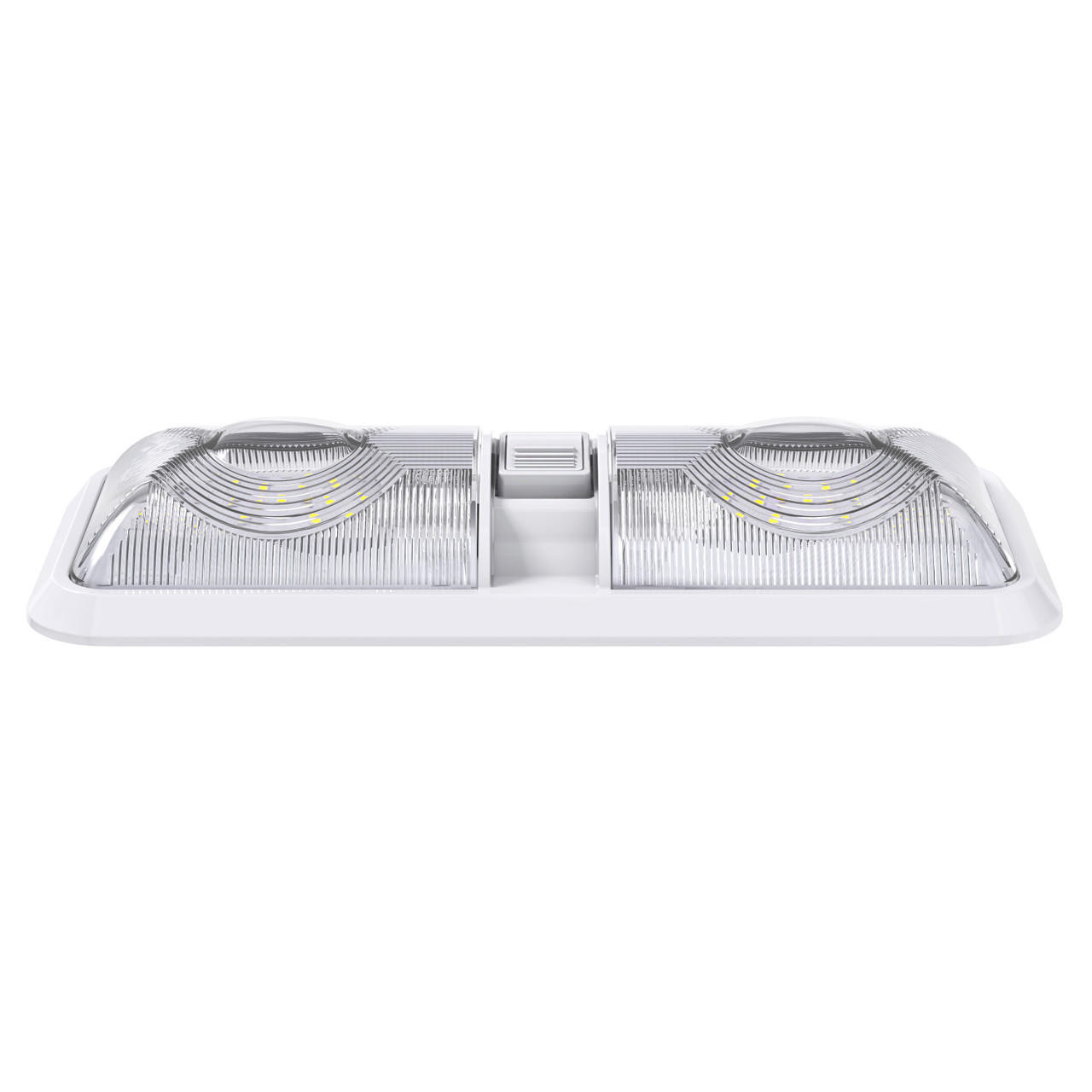 Leisure LED RV LED Ceiling Double Dome Interior Light Fixture with ON/Off  Switch Cool White 6000-6500K 48-2835SMD