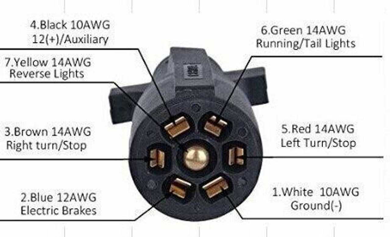 Leisure Cords 7 Way Inline Extension Cord with Weatherproof Double Prongs Connector 12 Feet