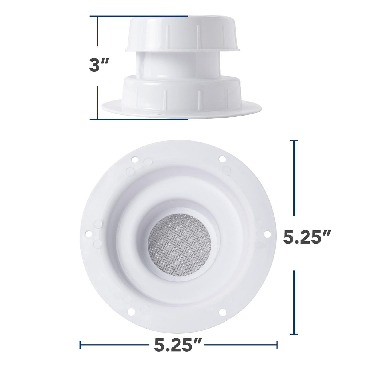 Leisure Coachworks RV Plumbing Roof Vent Cap White 1 to 2 3/8