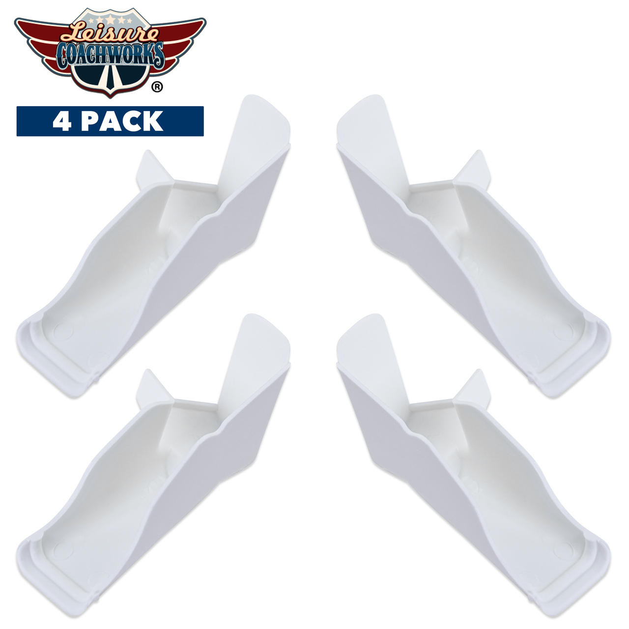 White RV Rain Gutter Spout Extensions 3 1/2 inch 4 Pack