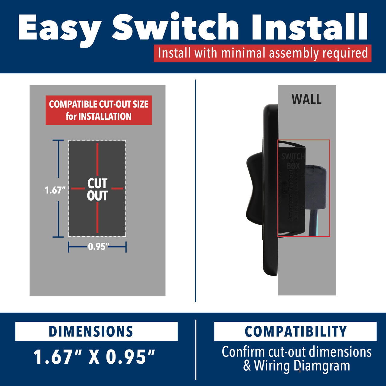 American Technology RV Slide Out Switch White 20 Amp Continuous 40 amp Peak 4 Wire