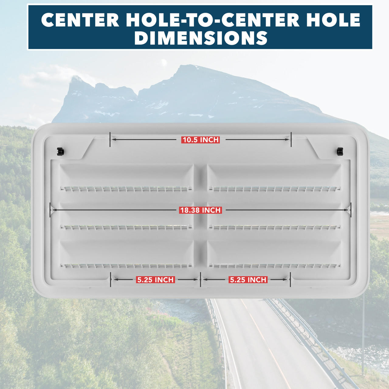 Leisure Coachworks 20" RV Refrigerator Upper/Lower Side Vent with Mesh