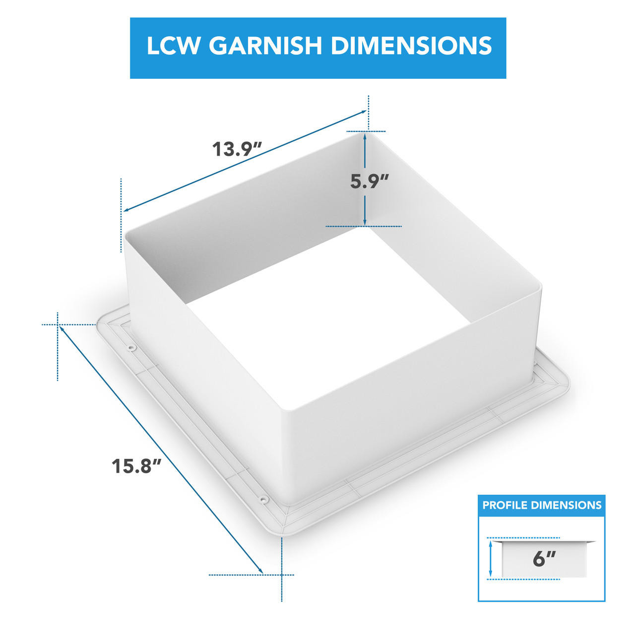 Leisure Coachworks RV Roof Vent 6" Garnish - White 