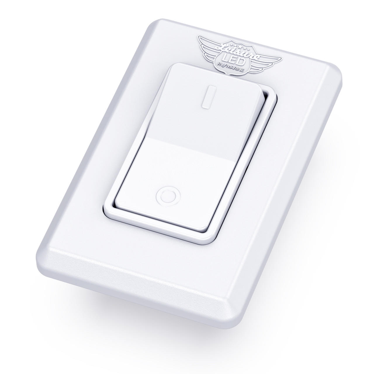 Leisure LED Modern Single SPST On-Off Switch with Bezel, 12-Volt, for RV, Trailer, Camper, with Label Sticker