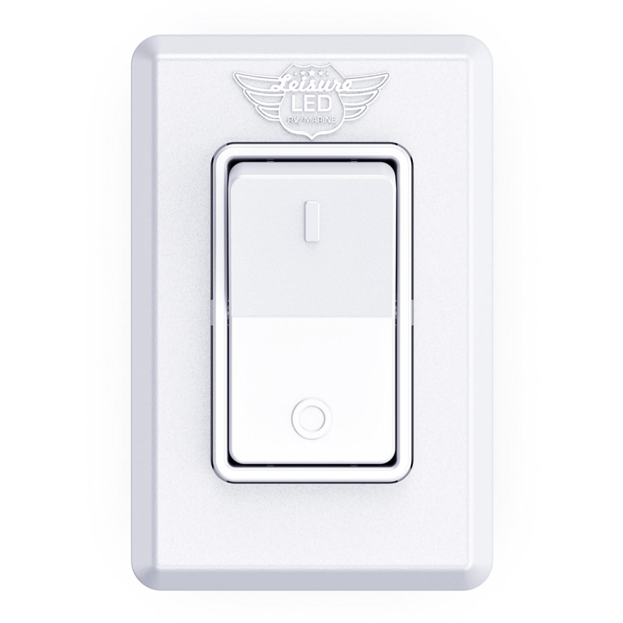 Leisure LED Modern Single SPST On-Off Switch with Bezel, 12-Volt, for RV, Trailer, Camper, with Label Sticker