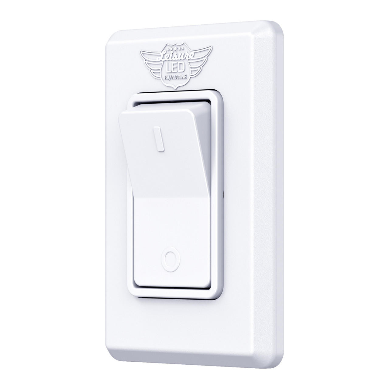 Leisure LED Modern Single SPST On-Off Switch with Bezel, 12-Volt, for RV, Trailer, Camper, with Label Sticker