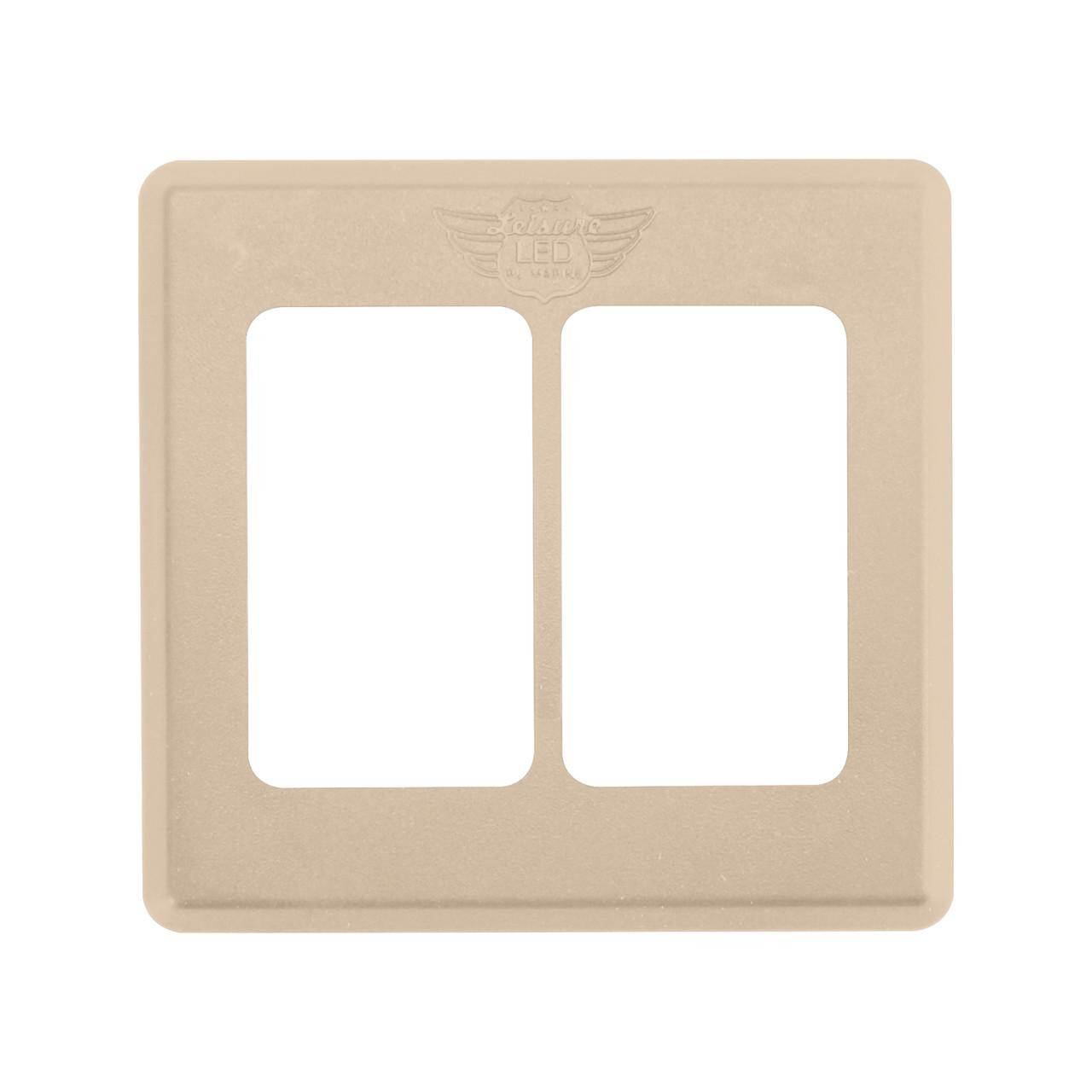  Leisure LED Modern Double SPST On-Off Switch with Bezel, 12-Volt, for RV, Trailer, Camper, with Label Sticker 