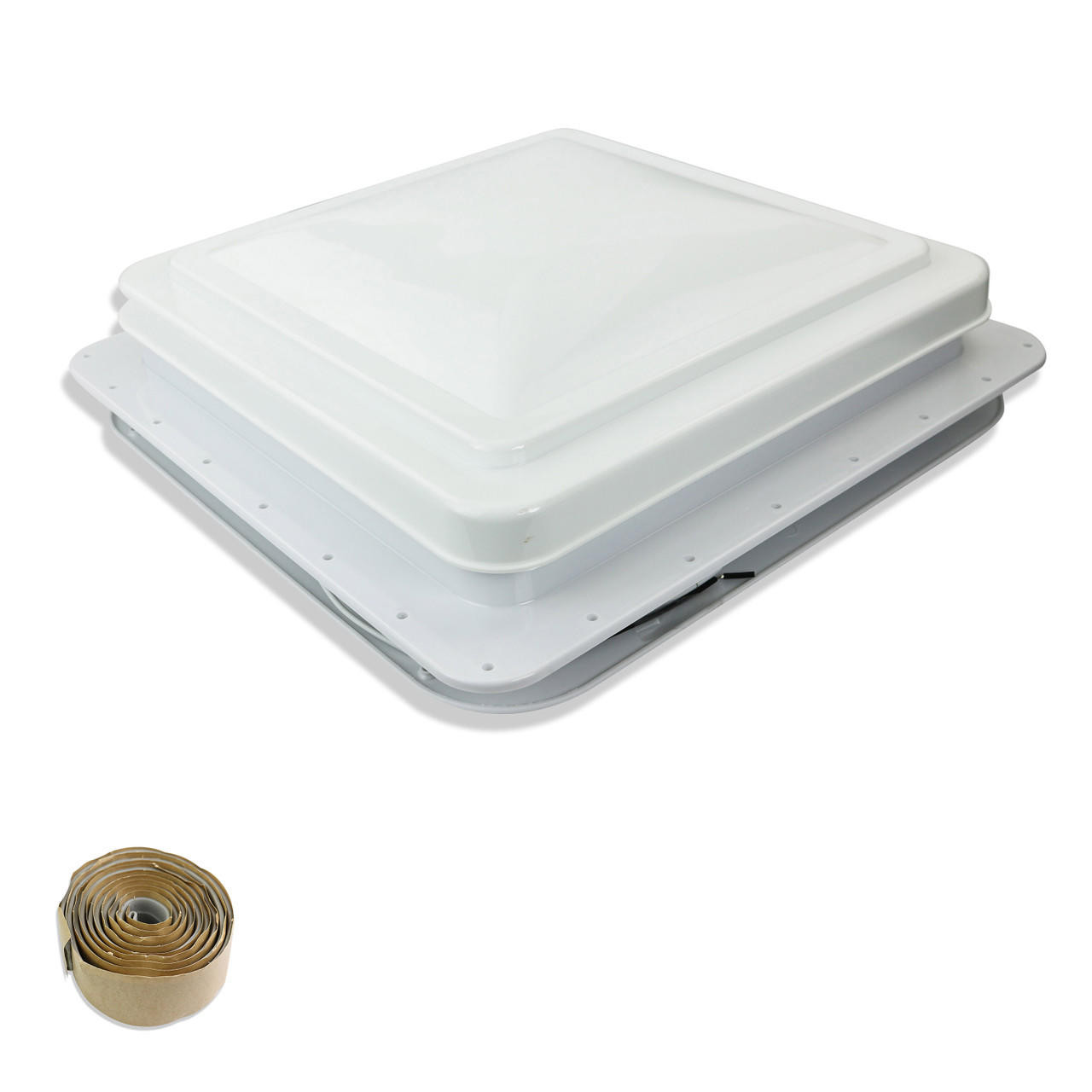Berliii Universal RV Roof Vent Fan Kit – 14x14 With Remote – White/Black, 12V Exhaust Fan