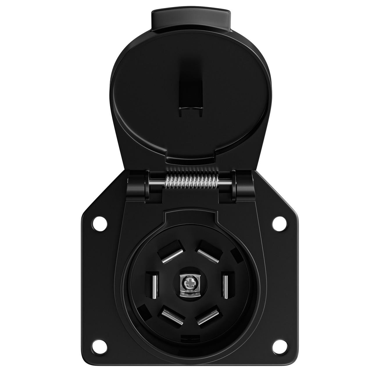 Leisure Cords 7 Pin RV Plug & Inlet Socket Kit 7 Way Blade Trailer Wiring Harness Connector Replacement 