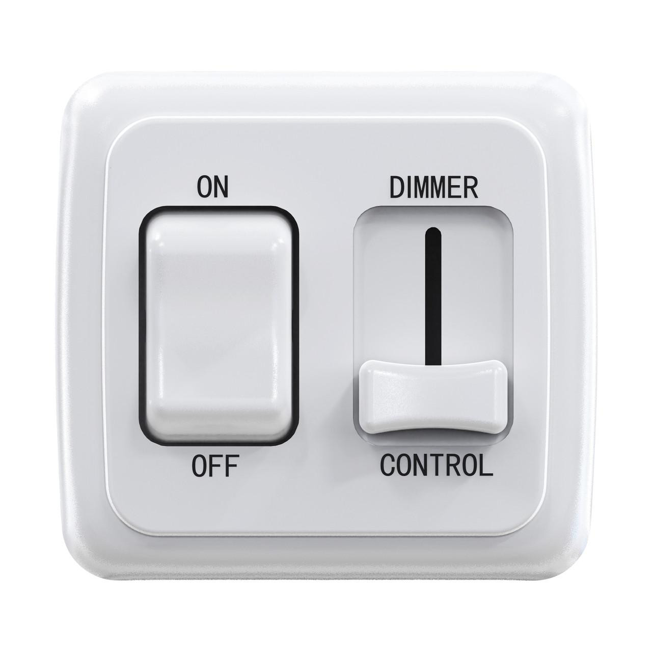 Leisure LED Contemporary On-Off Toggle with Large High Side Dimmer Switch, 12-Volt, for RV, Trailer, Camper