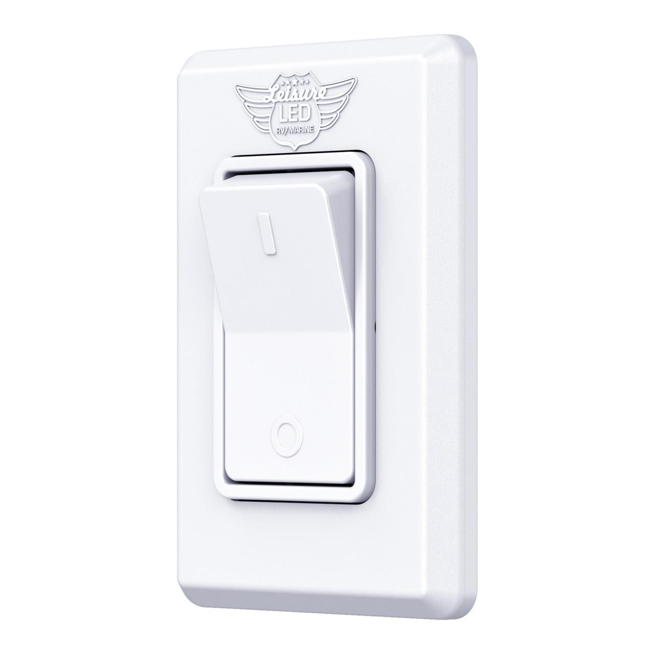 Leisure LED Modern Single SPDT On-Off Switch with Bezel, 12-Volt, for RV, Trailer, Camper 