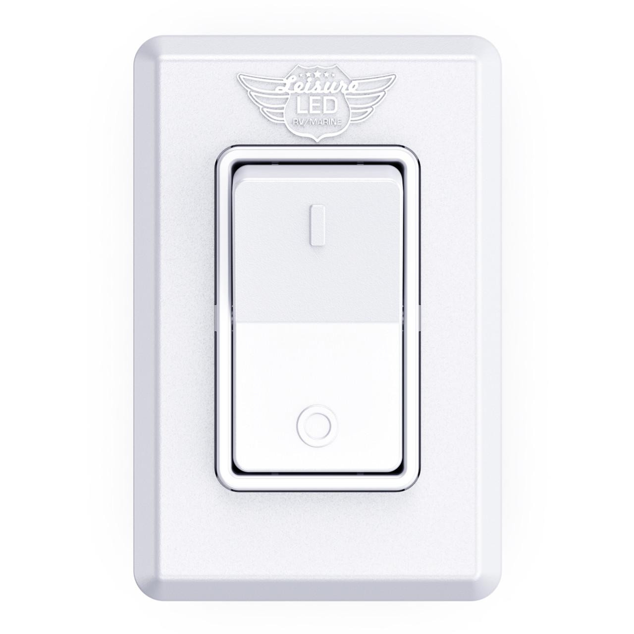  Leisure LED Modern Single SPDT On-Off Switch with Bezel, 12-Volt, for RV, Trailer, Camper 