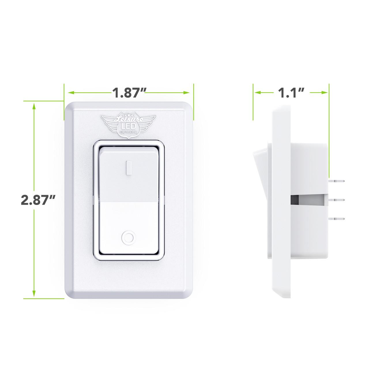  Leisure LED Modern Single SPDT On-Off Switch with Bezel, 12-Volt, for RV, Trailer, Camper 