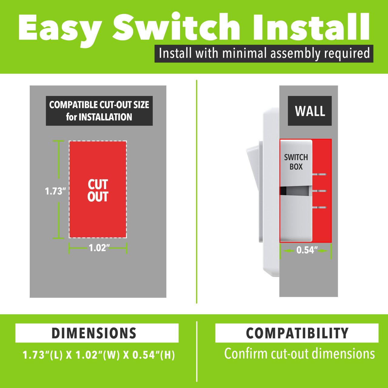  Leisure LED Modern Single SPDT On-Off Switch with Bezel, 12-Volt, for RV, Trailer, Camper 
