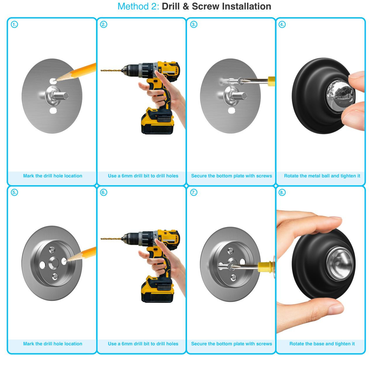  Leisure Locks RV Magnetic Door Catch and Holder Kit for RV Baggage Storage Door Campers Trailers and Motor Homes (Black) 
