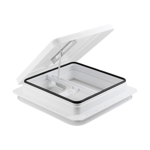 Leisure Coachworks Leisure CW 14" RV Roof Vent manual crank lift w/ WHITE lid inner garnish ring W 