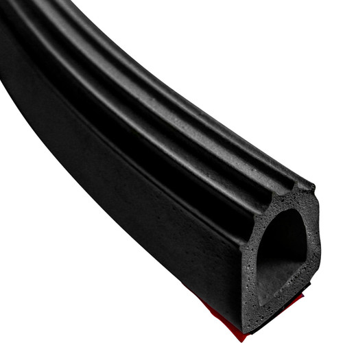 1x 7/8 Ribbed Bulb Seal-Black , 3M Adhesive on the base, Multi Use, High Quality, Sold by the foot