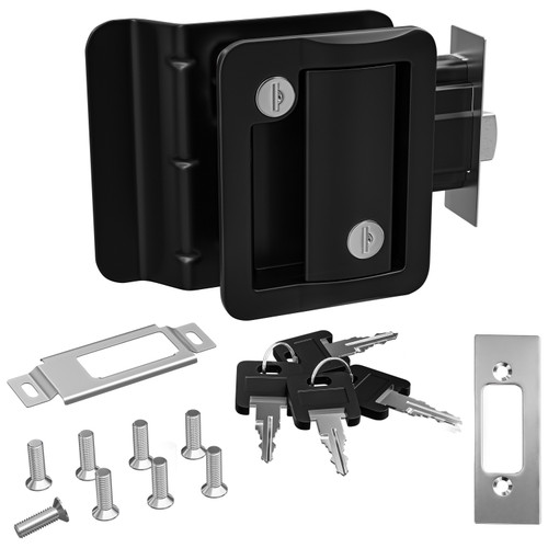 Leisure Locks RV Travel Trailer Entry Door Lock Paddle Deadbolt Black Leisure Locks RV Travel Trailer Entry Door Lock Paddle Deadbolt Black