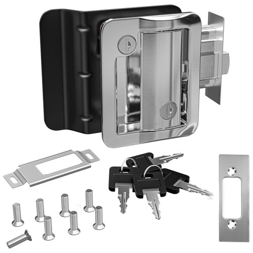 Leisure Locks RV Travel Trailer Entry Door Lock Paddle Deadbolt Chrome Leisure Locks RV Travel Trailer Entry Door Lock Paddle Deadbolt Chrome