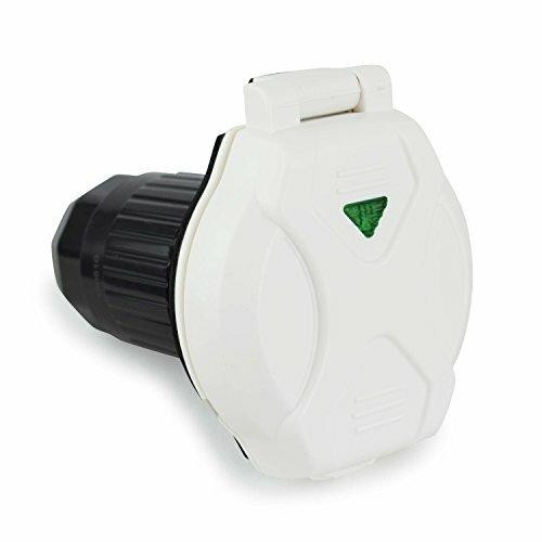 Leisure Cords Leisure RV 125/250V 50 AMP Power Plug Twist Lock Inlet with 3 Stainless Steel Pins White With LED Leisure Cords Leisure RV 125/250V 50 AMP Power Plug Twist Lock Inlet with 3 Stainless Steel Pins White With LED