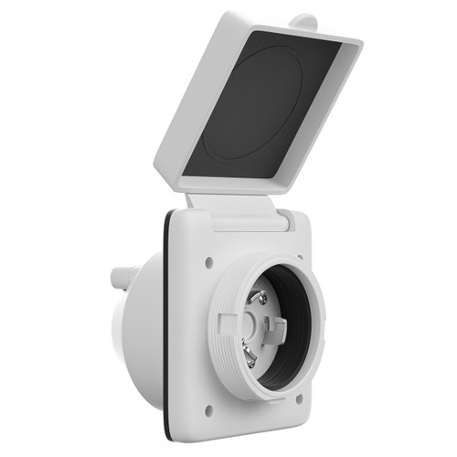 Leisure Cords 125V 30 AMP Power Plug Twist Lock Inlet with 3 Stainless Steel Pins, White Leisure Cords 125V 30 AMP Power Plug Twist Lock Inlet with 3 Stainless Steel Pins, White