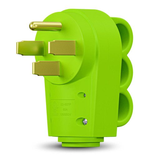 Leisure Cords 50 AMP Male RV Receptacle Plug Electrical Plug Adapter with Handle  Leisure Cords 50 AMP Male RV Receptacle Plug Electrical Plug Adapter with Handle