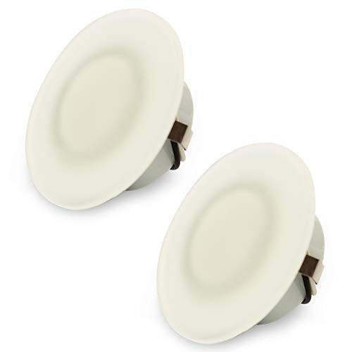  Leisure LED 3 Inch 2 Pack LED RV Puck Light Full Aluminum and Glass Recessed Mount Down Light 12V 3W 210 Lumens (2-Pack) 