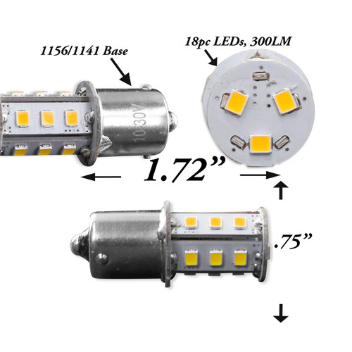 Leisure LED 18SMD 12 Volt Replacement LED Bulb, 12V 1141/1156 Interior Lighting RV Light Bulbs for Trailer Motorhome 5th Wheel, Marine Boat Dome Light Replacement