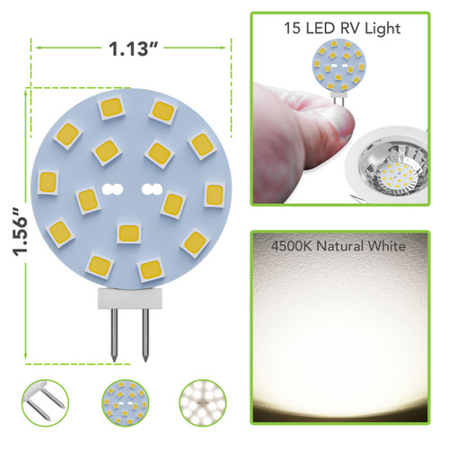  Leisure LED G4 LED Bulbs JC Bi-Pin base Light Bulbs 2W AC/DC 12V 20W-30W T3 Halogen Bulb Replacement RV Camper Trailer Motorhome 5th Wheel and Marine Boat 