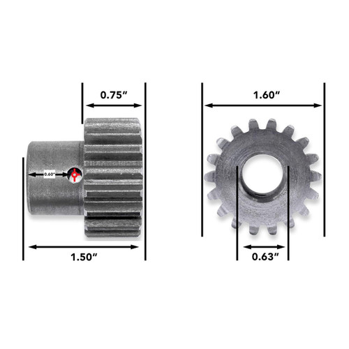 Leisure Coachworks RV Slide Out System Gear 18 Tooth 3/4" Teeth - 5/8" Bore (Pin Not Included) 