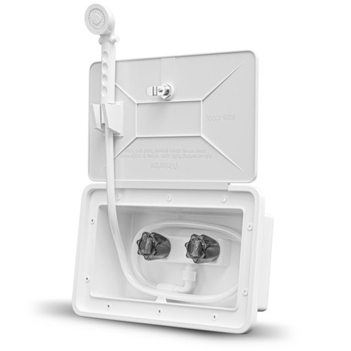 Leisure Coachworks RV Exterior Shower Box Kit ABS Hose Camper Trailer Cowboy Shower (White) Leisure Coachworks RV Exterior Shower Box Kit ABS Hose Camper Trailer Cowboy Shower (White)