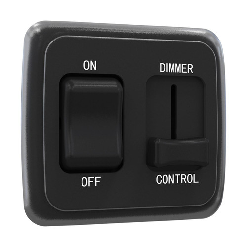Leisure LED Contemporary On-Off Toggle with Large High Side Dimmer Switch, 12-Volt, for RV, Trailer, Camper Leisure LED Contemporary On-Off Toggle with Large High Side Dimmer Switch, 12-Volt, for RV, Trailer, Camper