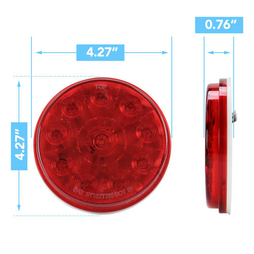 Leisure LED 4" RED LED Stop Turn Tail Light Truck Utility Trailer Round Break Light 