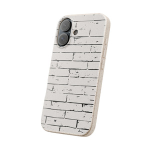 White Brick Cartoonish Biodegradable Phone Case 1