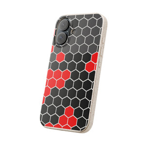Black and Red Honeycomb Biodegradable Phone Case 1