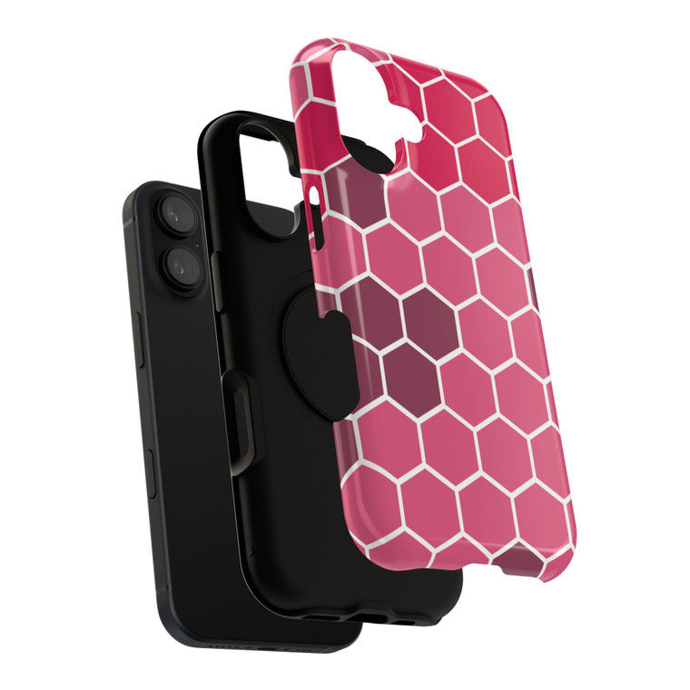 Pink Honeycomb Impact-Resistant Cases 1